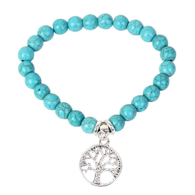 Bracelet with Turquoise Pearls and Various Symbols