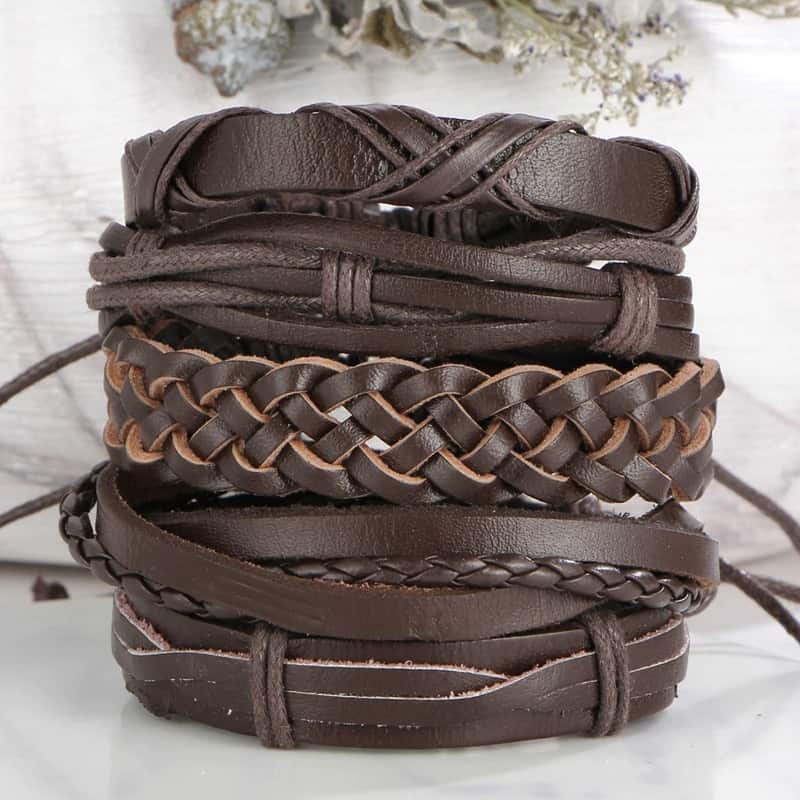 Multi-Layered Handmade Leather Bracelet 