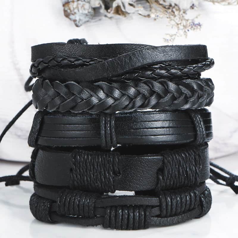 Multi-Layered Handmade Leather Bracelet 