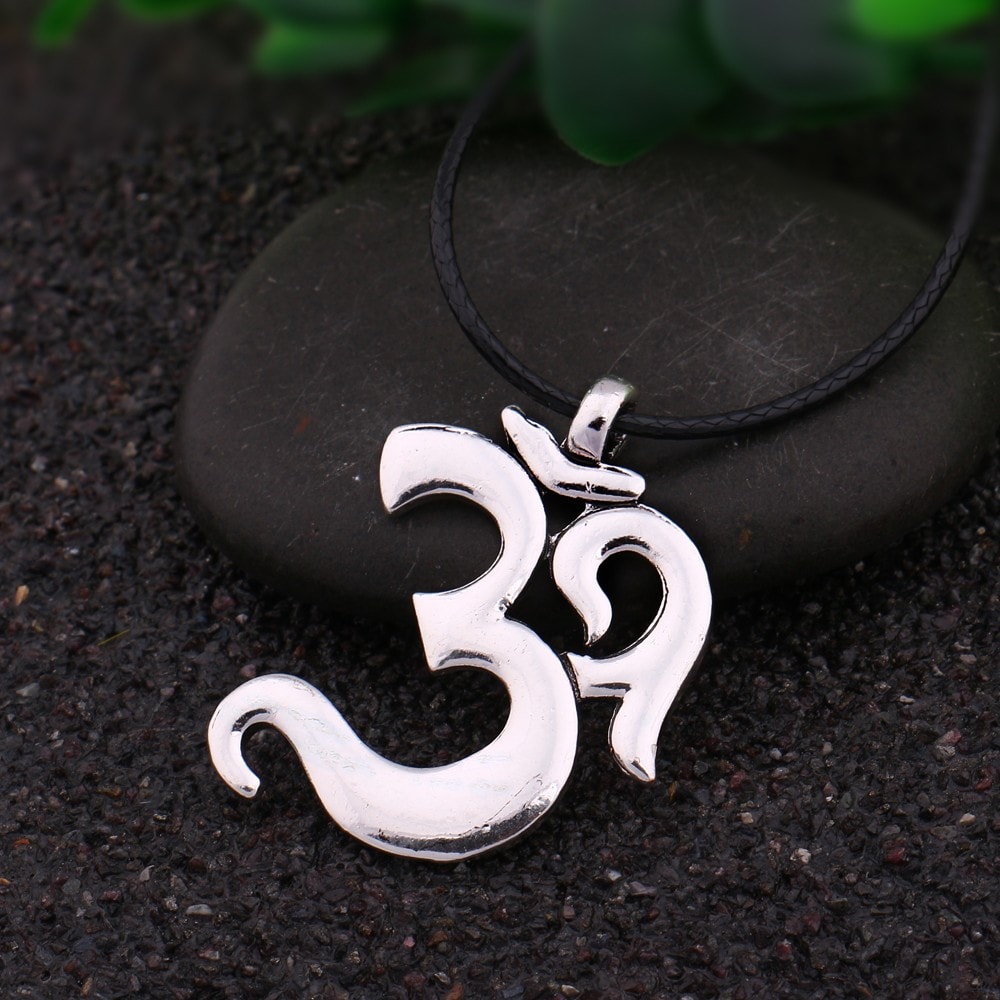 Antique Silver-Plated OM Necklace